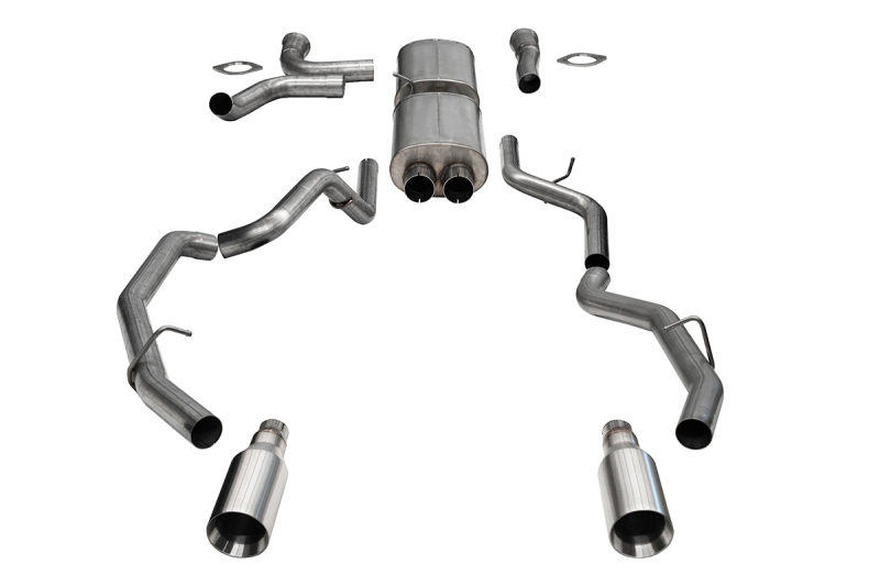 RAM 1500 Performance Exhaust - Dual Rear Exit - CORSA Performance - Cat-Back Sport, Dual Rear Exit w/ 5in Single Satin Pro Series - Satin - `25-`26